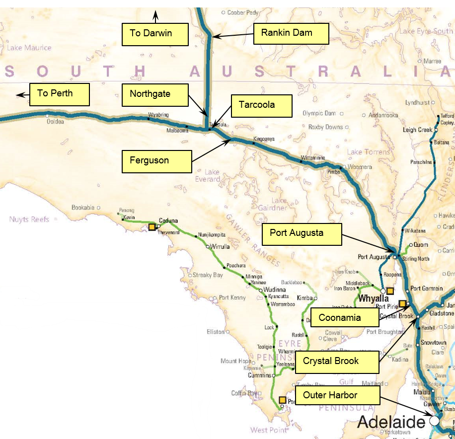 Figure 1: Locations Adelaide to Rankin Dam